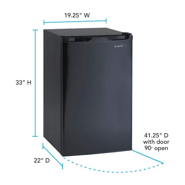 Avanti 19.25 in. 4.4 cu.ft. Mini Refrigerator in Black RM4416B