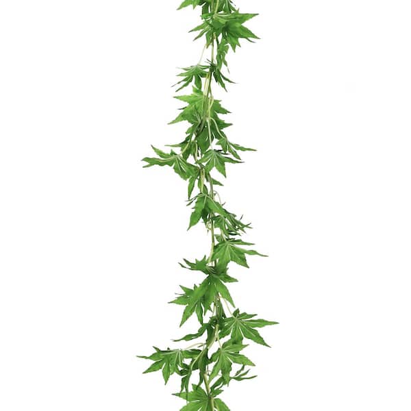 LIVING LUXURY 6 ft. Artificial Japanese Maple Leaf Vine Plant Greenery Foliage Garland (Set of 2)