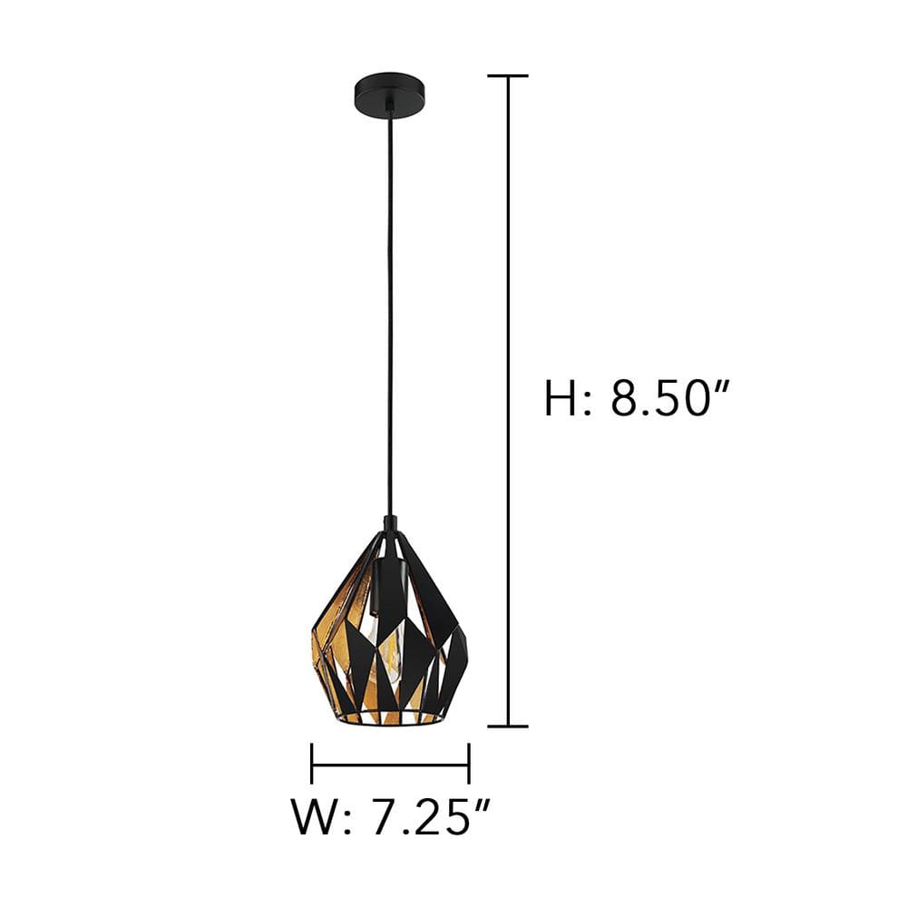 Carlton Matte Black and Gold Leaf Geometric Pendant Light