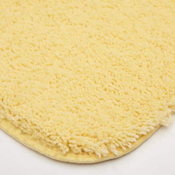 Pure Perfection Butter Cream 20 in. x 24 in. Nylon Machine Washable Bath Mat