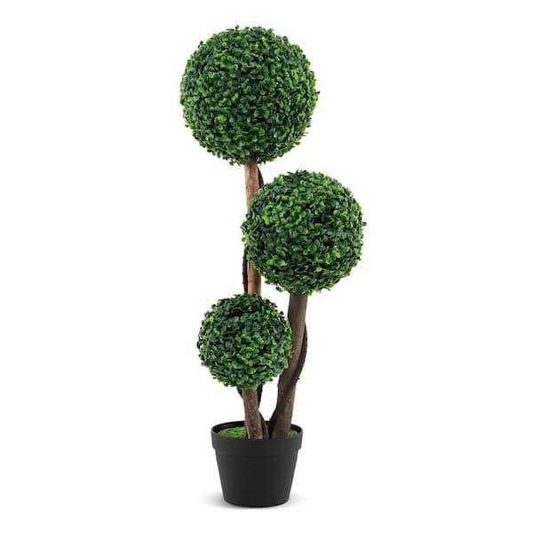 3 ft. Green Artificial Boxwood Topiary Tree in Pot