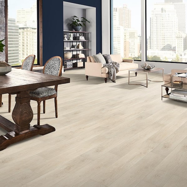 Ghost White Oak 10 mm T x 7.4 in. x 47.2 in. Waterproof Hybrid Resilient Flooring (27 sq. ft./Case)