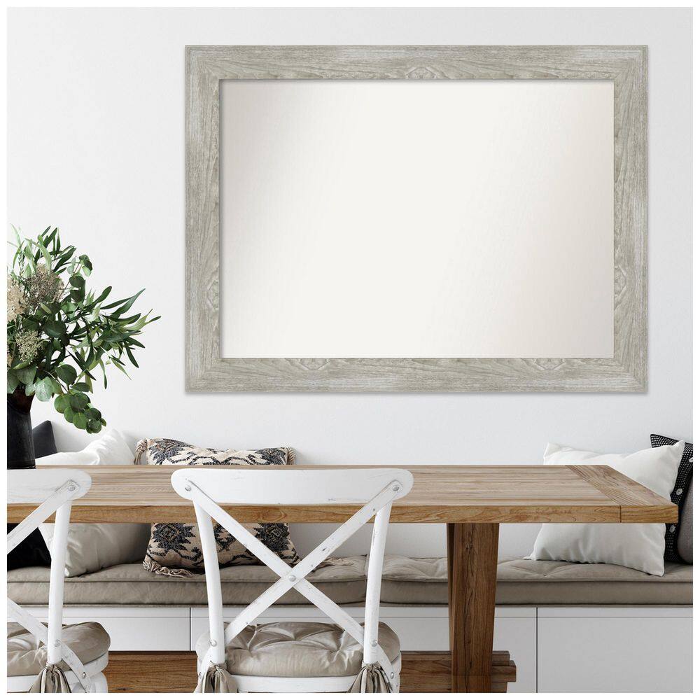 44" x 33" Dove Gray Wash Rectangular Wall Mirror