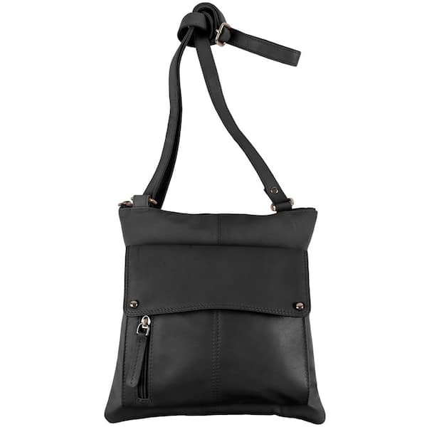 CHAMPS Champs RFID Ultimate Black Leather Organizer Crossbody Tote Bag ...