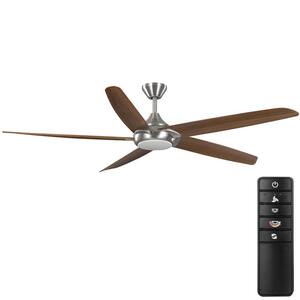 Highstone 70 in. White Color Changing Indoor/Outdoor Brushed Nickel Smart Ceiling Fan with Remote Powered by Hubspace