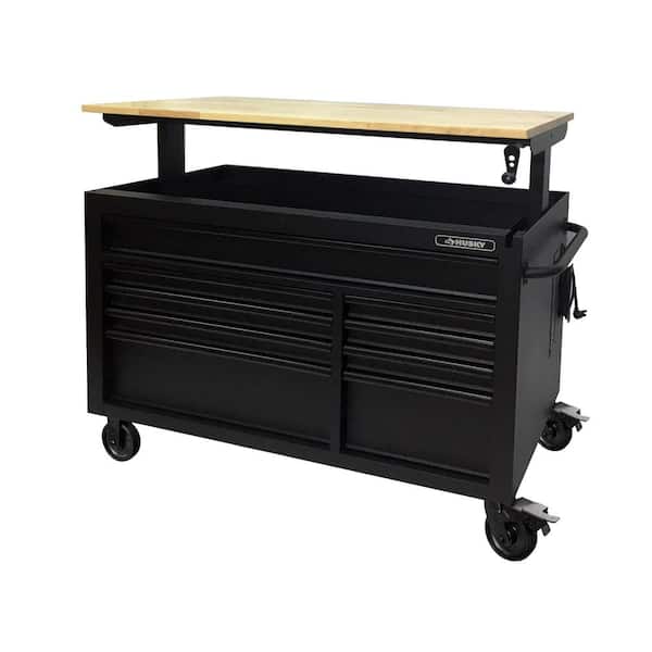Commercial Janitorial Cart with Key-Locking Cabinet, heavy duty, Black