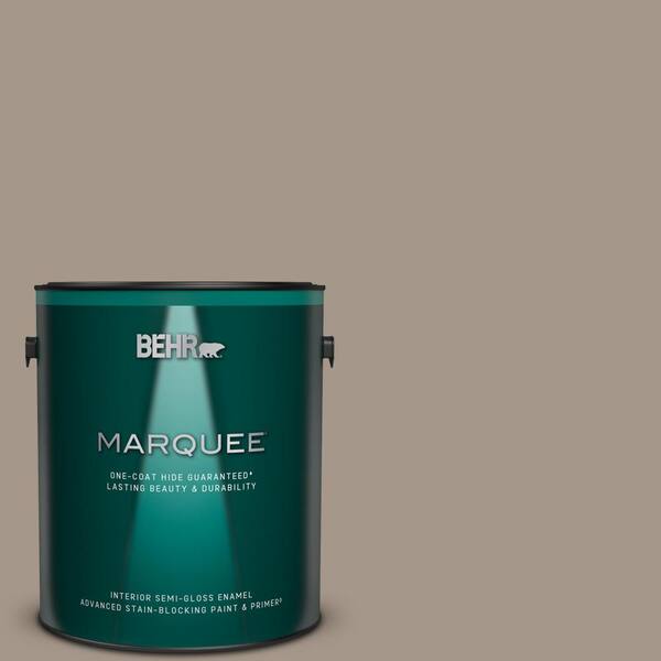 BEHR MARQUEE 1 gal. #PPU5-07 Studio Taupe One-Coat Hide Semi-Gloss Enamel Interior Paint & Primer