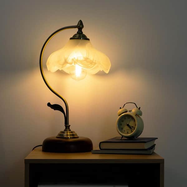 5 in. Milk White Flower Glass Shades For Table Lamp and Floor Lamps, Bowl Lamp Shade 1 in. Neckless Fitter