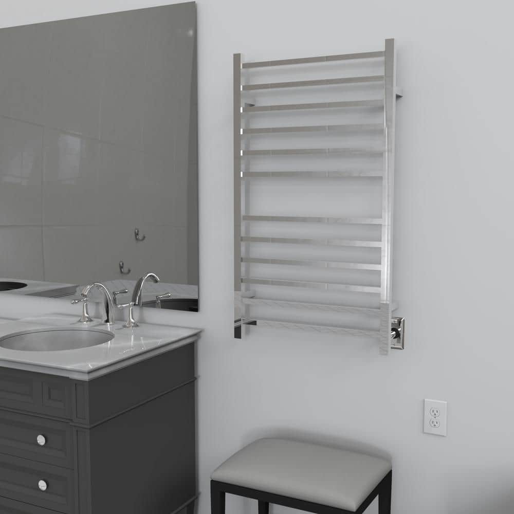 Polished Nickel Stainless Steel Wall Mounted Electric Towel Warmer