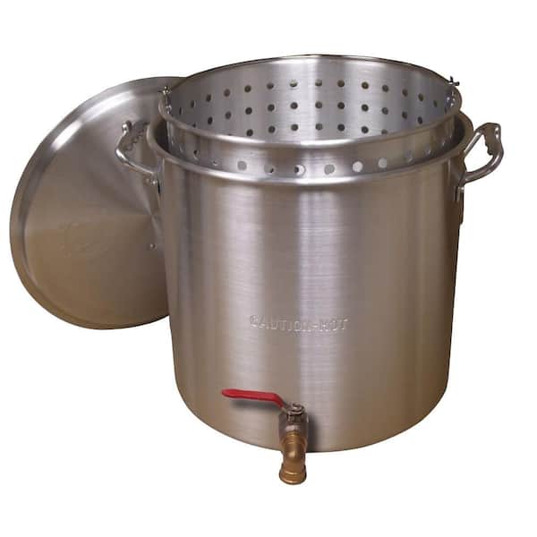 King Kooker 160 qt. Aluminum Boiling Pot with Drain ValveKK160V The