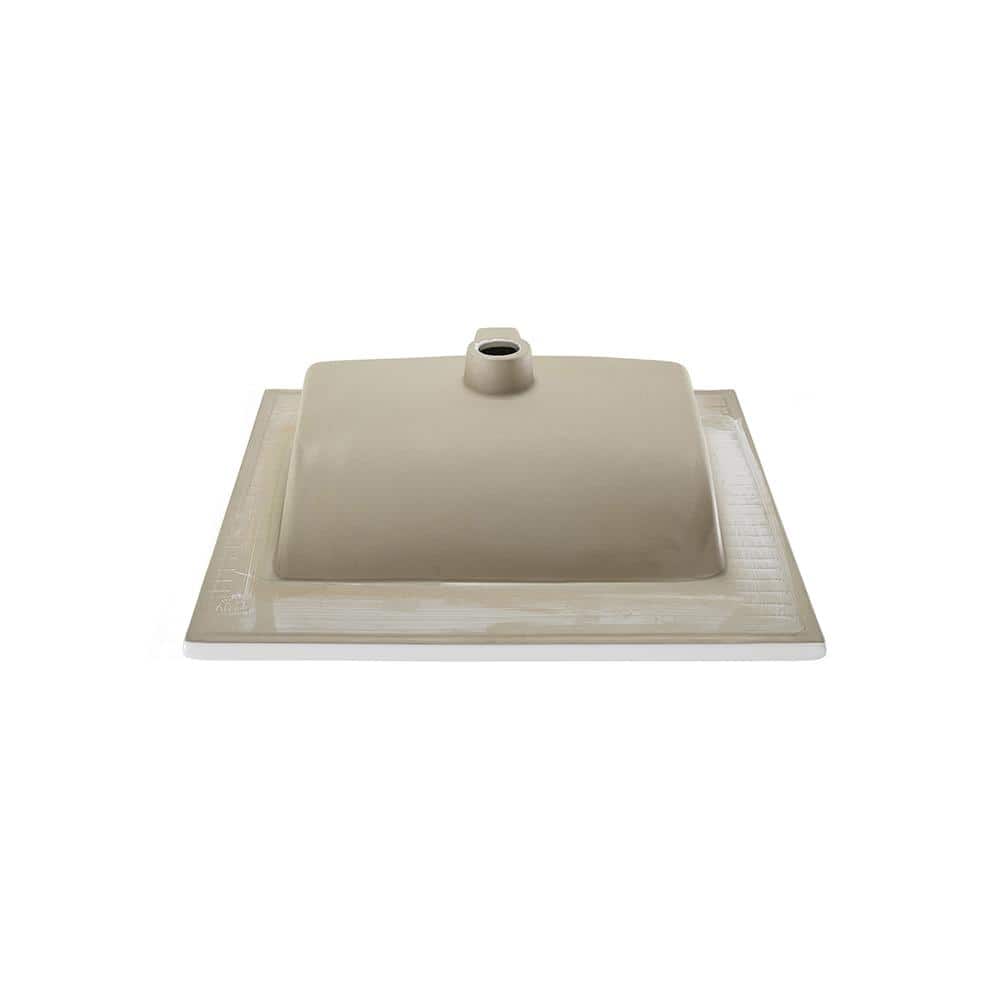Glossy White Ceramic Vanity Top Sink with Three Faucet Holes