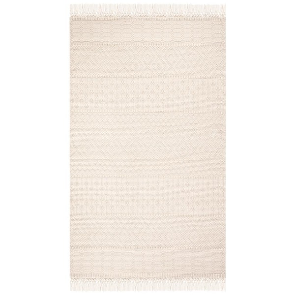 Natura 3 ft. x 5 ft. Ivory Geometric Tribal Area Rug