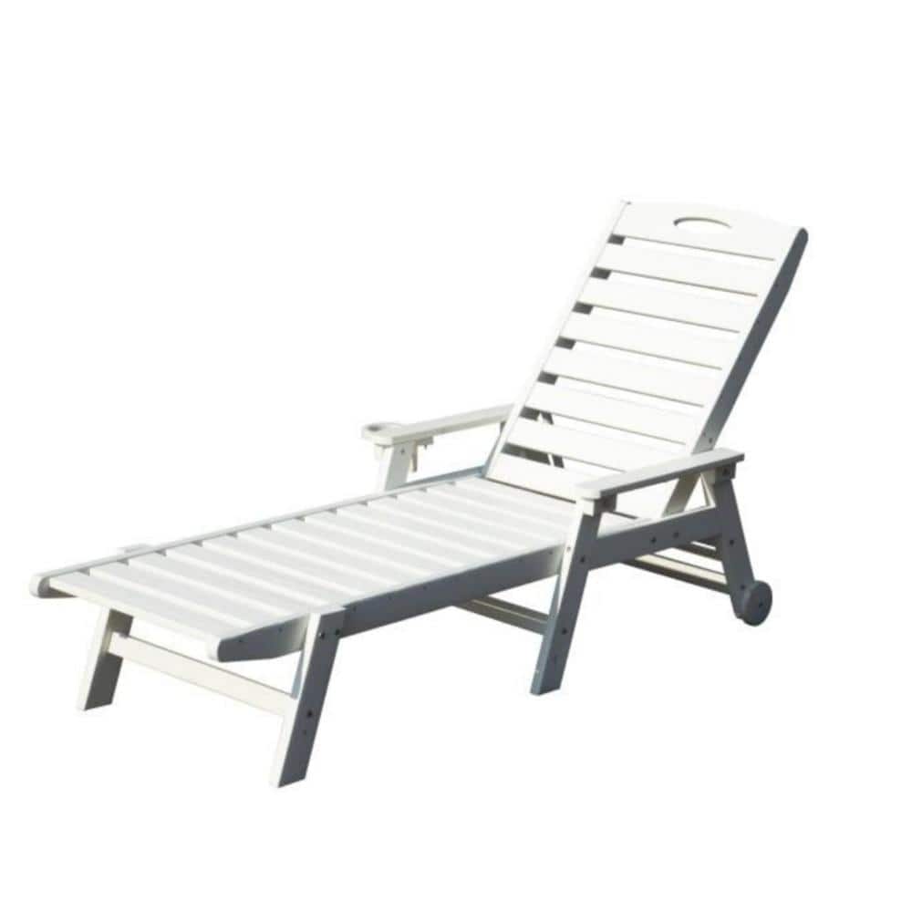 HDPE Outdoor Chaise Lounge with Reclining Backrest, Pool Lounger Chair for Outside, Poolside, Sunbathing Tanning price history on PriceWatchPro