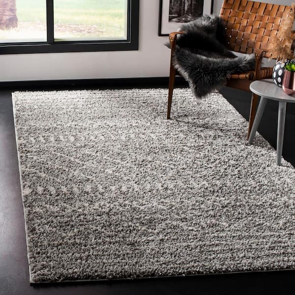 Arizona Shag Brown/Ivory 8 ft. x 10 ft. Diamond Geometric Area Rug
