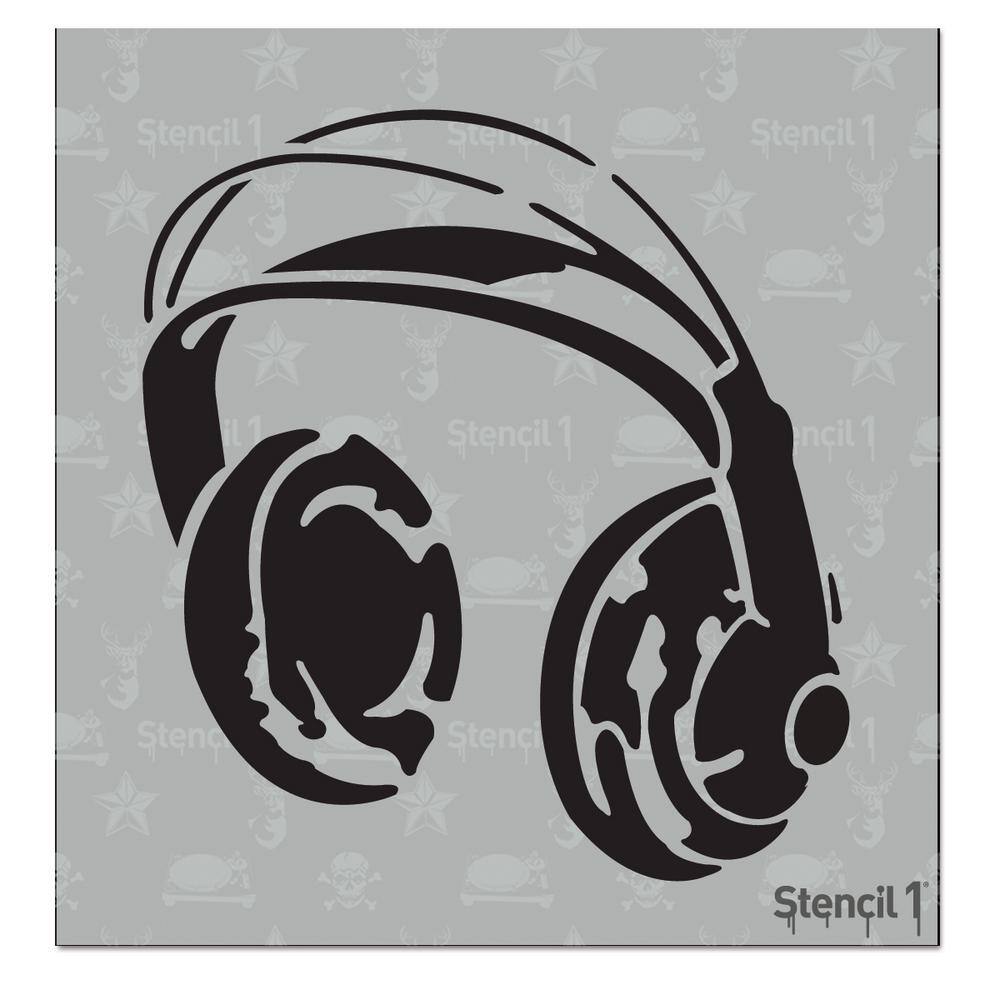 DIY Headphones Stencil Reusable PP Sheet for Arts & Crafts 