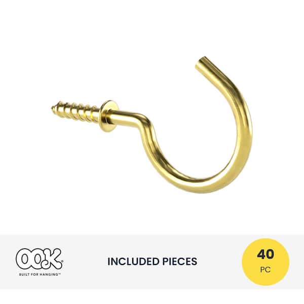 Reviews for OOK 1-1/4 in. Matte Brass Cup Hook (40-Pack)