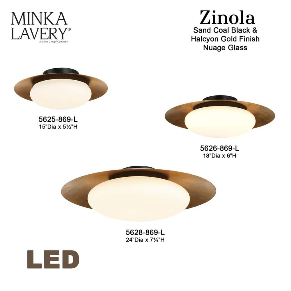 Halcyon Gold and Glass LED Flush Mount Ceiling Light