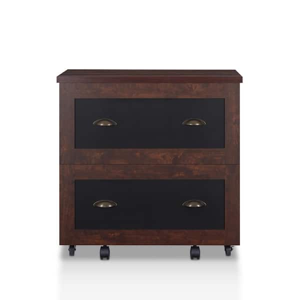 Gaula Vintage Walnut File Cabinet with Caster Wheels