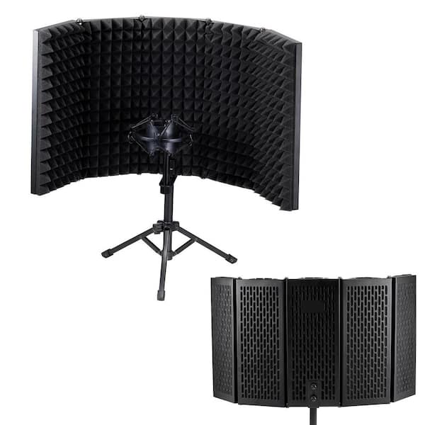 5-Panel Microphone Isolation Shield with Pop Filter, Desktop Tripod Stand and 3/8 in. to 5/8 in. Adapter for Blue Yeti