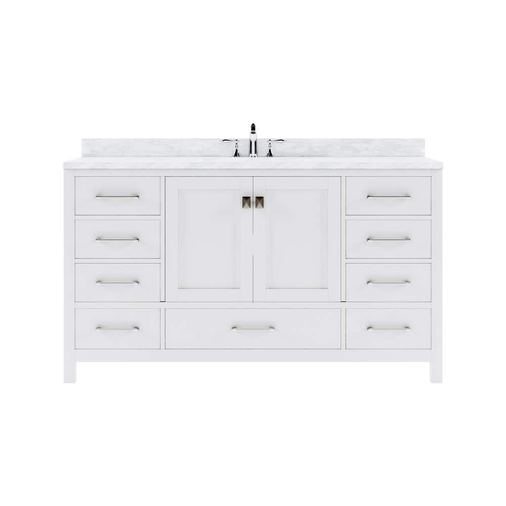 Virtu USA Caroline Avenue 60 in. W x 22 in. D x 34 in. H Single Sink