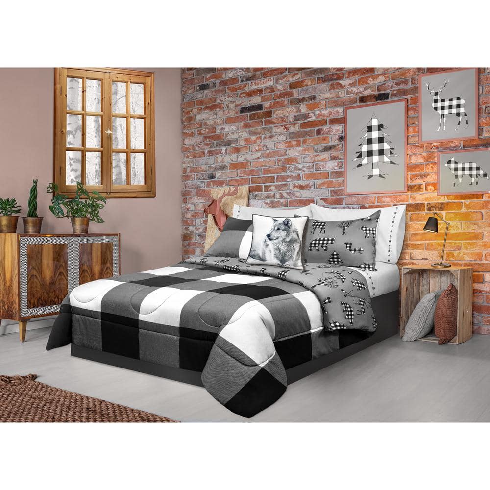 Safdie and Co. Multi-Colored Plaid King Polyester Comforter Only
