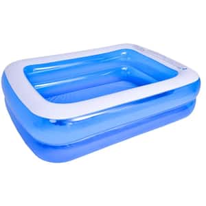 6.5 ft. Blue and White Inflatable Rectangular Swimming Pool