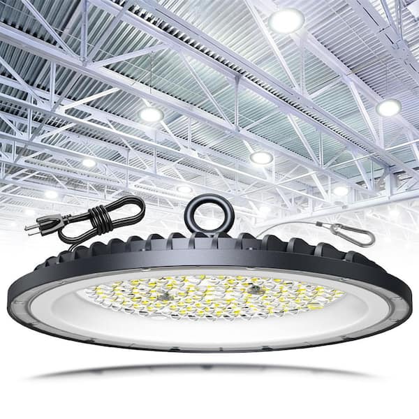 AIKVSXER 10.6 in. Black Integrated LED UFO High Bay Light 45000