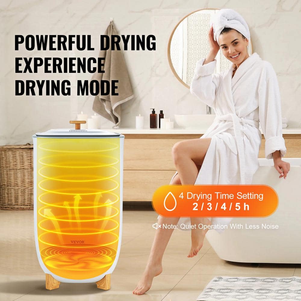 White 35L Electric Towel Warmer Bucket with LED Screen