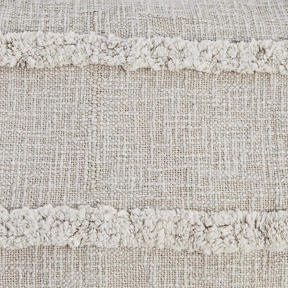 Beige Cotton Stonewashed Striped 60" x 50" Throw Blanket
