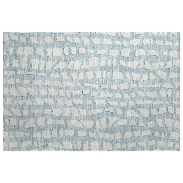 Dream Shag Premium Machine Washable Abstract ADS754 Sky 3 ft. x 4 ft. Area Rug