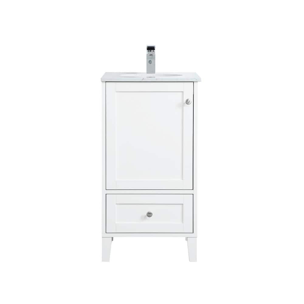 Timeless Home 18 in. W x 19 in. D x 34 in. H Single Bathroom Vanity in Whit