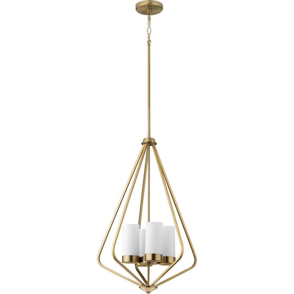 Elevate Brushed Bronze 20" Modern Pendant Light with Etched Glass