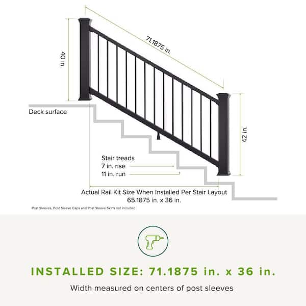 Trex 12-in x 6-in Signature Railing Charcoal Black Aluminum Line Connector
