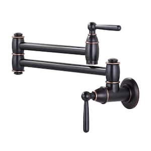 Wall Mounted Pot Filler with Double Joint Swing in Oil Rubbed Bronze