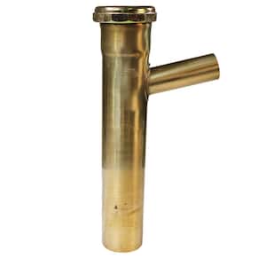 1-1/2 in. Slip-Joint Wye Fitting with 7/8 in. Branch, Unfinished Brass