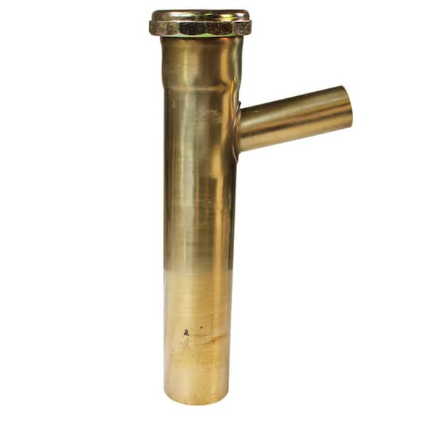Westbrass 1-1/2 in. Slip-Joint Wye Fitting with 7/8 in. Branch, Unfinished Brass