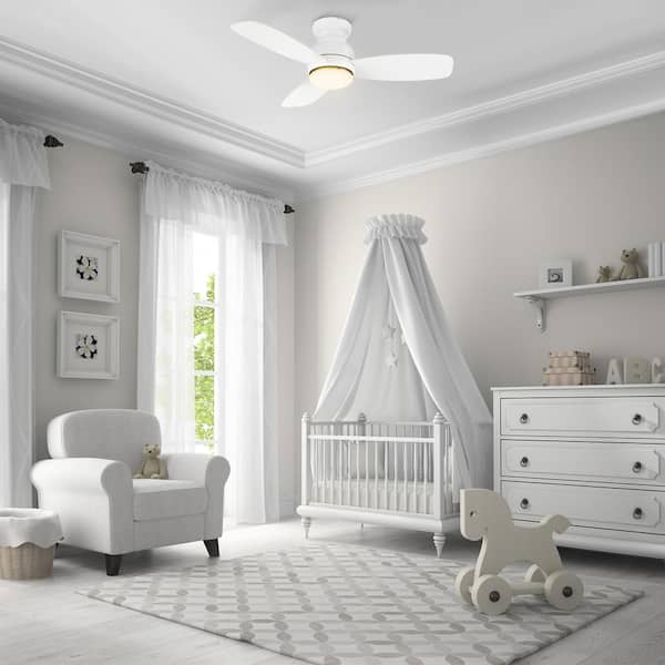 Arran 44 in. Color Changing Integrated LED Indoor Matte White 10-Speed DC Ceiling Fan with Light Kit and Remote Control