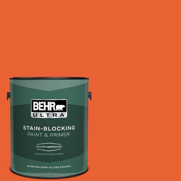 BEHR ULTRA 1 gal. #210B-7 Flame Extra Durable Semi-Gloss Enamel Interior Paint & Primer