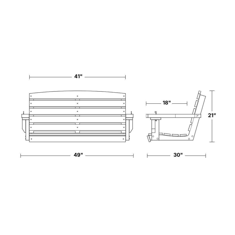 Patriot Blue HDPE Classic 2-Person Porch Swing