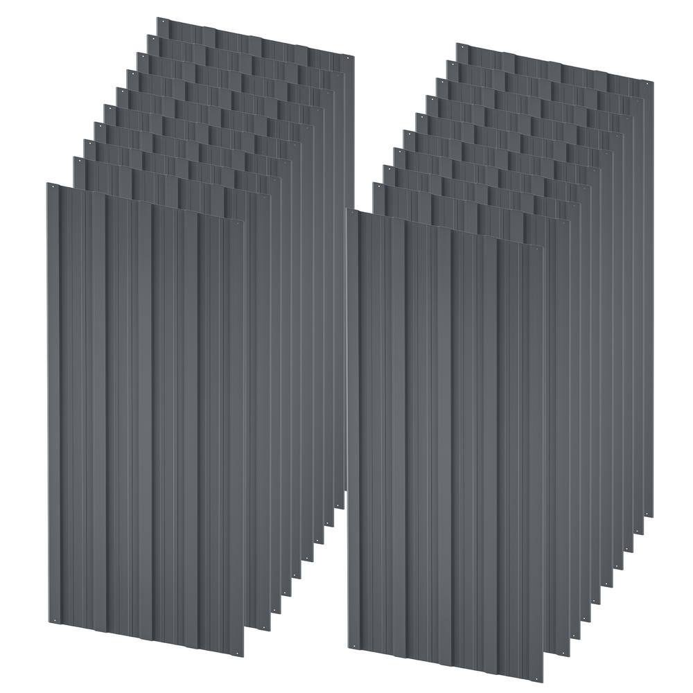 16.77 in. x 42.52 in. Gray Galvanized Metal Corrugated Roof Panels