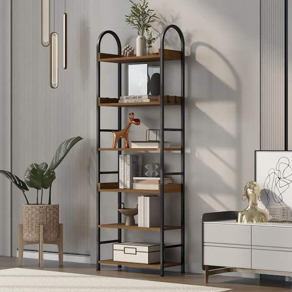 Trinity Bookshelf With Doors Industrial Bookcase With 4 Tiers Open Storage  Shelf For Bedroom, Living Room, Home Office, Brown : Target