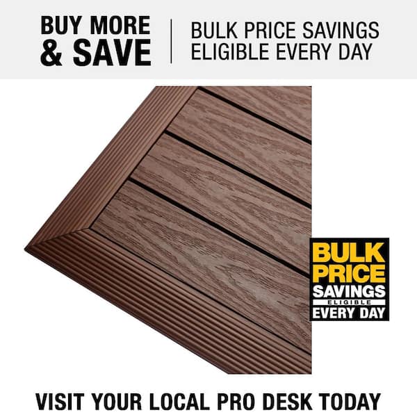 NewTechWood 1/6 ft. x 1 ft. Quick Deck Composite Deck Tile