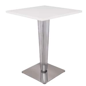 Glen Modern White Wood Pedestal Dining Table Seats 2