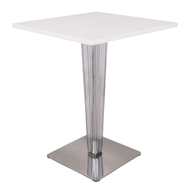 Leisuremod Glen Modern White Wood Pedestal Dining Table Seats 2