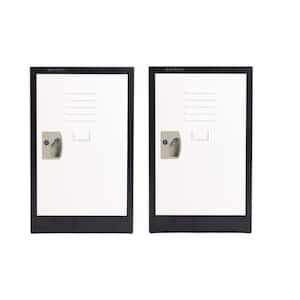 24 in. H Single Tier Steel Storage Locker Cabinet in Black and White (2-Pack)