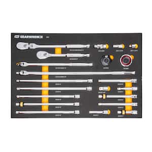 3/8 in. 90T Ratchet and Drive Tool Set with EVA Foam Tray (21-Piece)