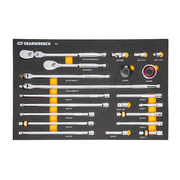 GEARWRENCH 3/8 in. 90T Ratchet and Drive Tool Set with EVA Foam