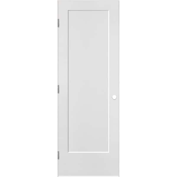 Masonite 28 in. x 80 in. 1 Panel Right-Handed Primed Composite Hollow Core Single Prehung Interior Door 4-9/16 in. Flat Jamb