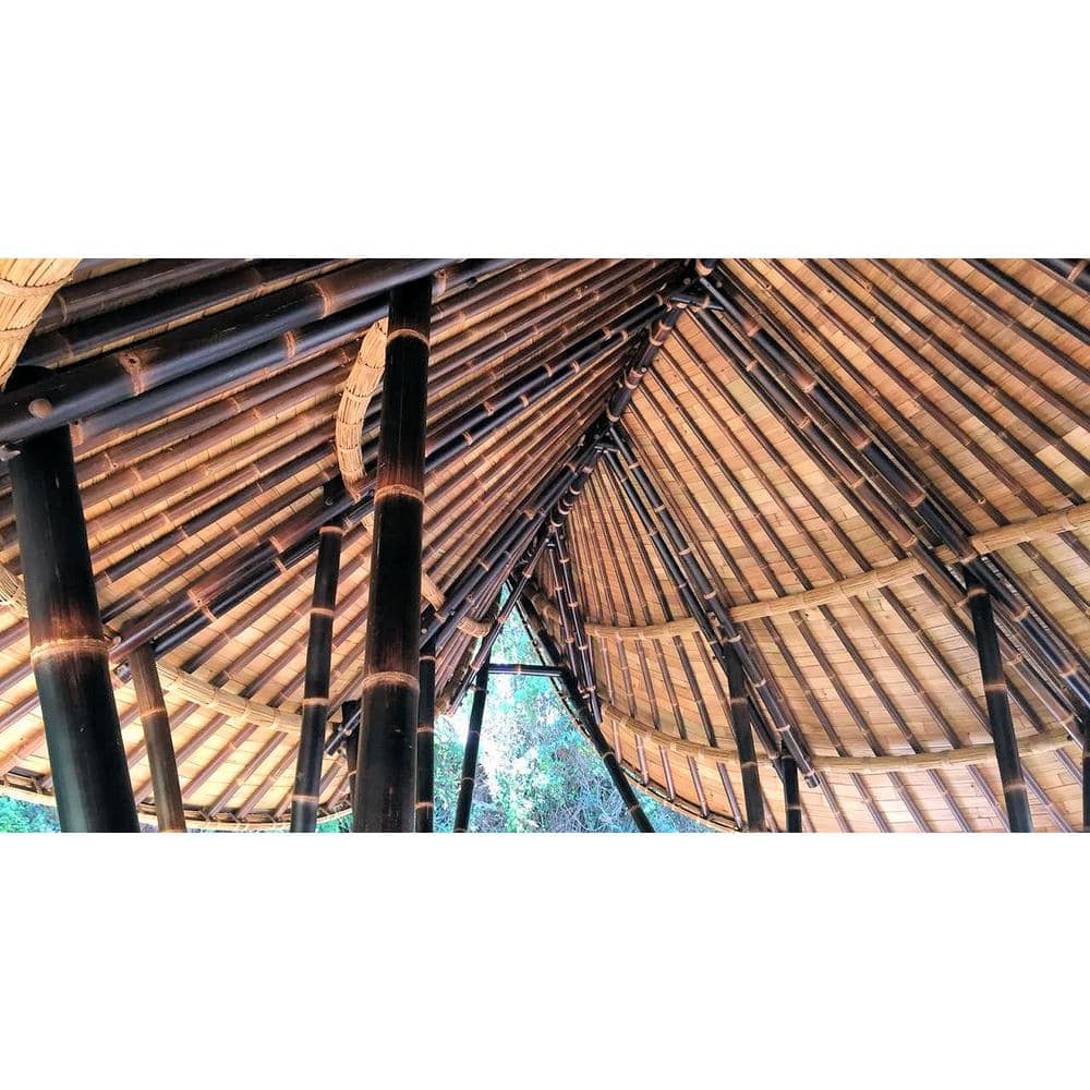 Giant Black and Brown Bamboo Poles for Heavy Construction