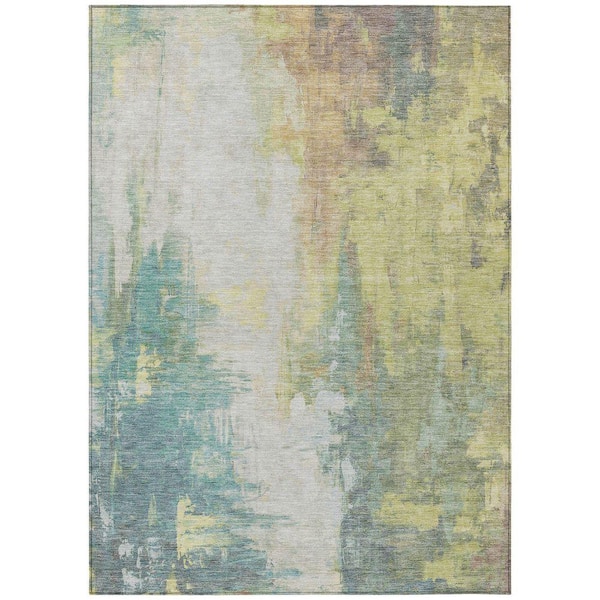 Chantille Machine Washable Indoor/Outdoor Abstract ACN1977 Seafoam 10 ft. x 14 ft. Area Rug